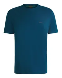 HUGO BOSS T-Shirt mit Label-Schriftzug und Stretchanteil Mittelblau