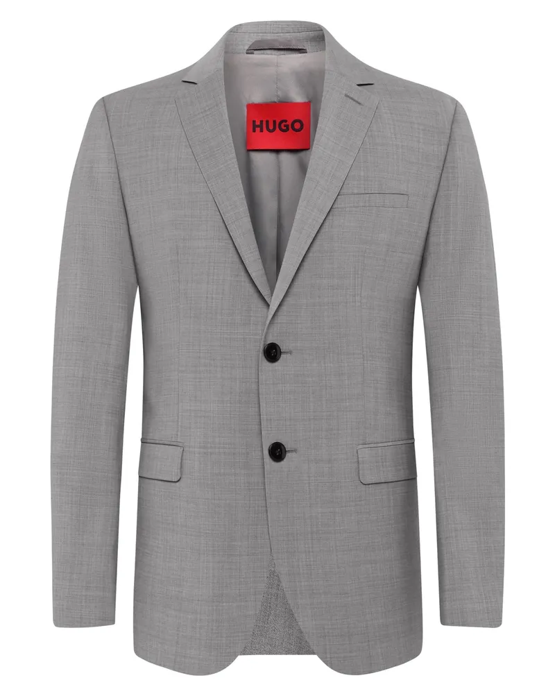 HUGO BOSS Einreihiges Sakko aus einem Wollmix mit Stretch, Extra Slim Fit in Grau