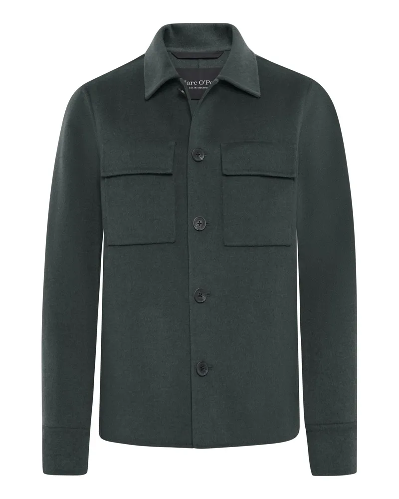 Marc O'Polo Weiches Overshirt aus einem Wollmix in Grün