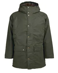 Barbour Parka mit Wachs-Beschichtung und Kapuze Oliv