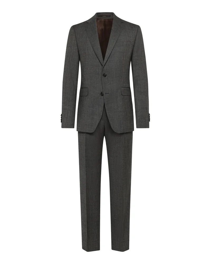 windsor. Anzug aus Schurwolle mit fallendem Revers, Shaped Fit in Anthrazit