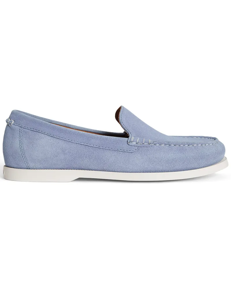 Ralph Lauren Leichte Slipper Merton aus weichem Veloursleder in Mittelblau