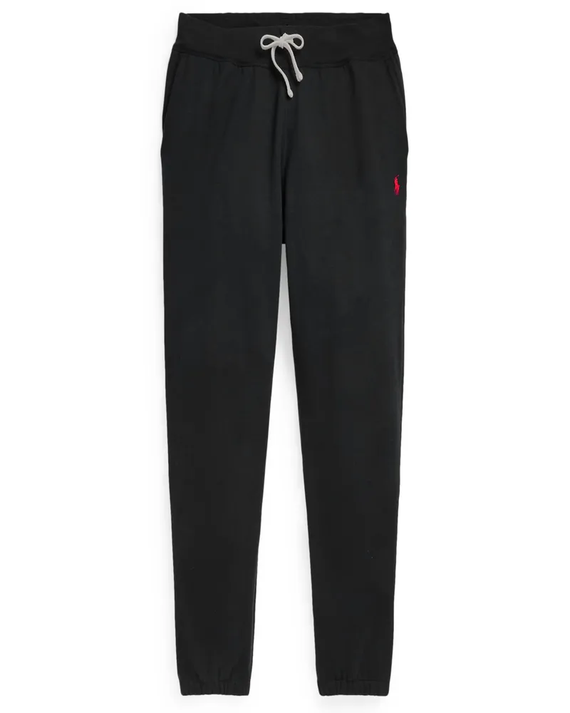 Ralph Lauren Sweatpants mit Dehnbund und Logo-Stickerei, Regular Fit in Schwarz