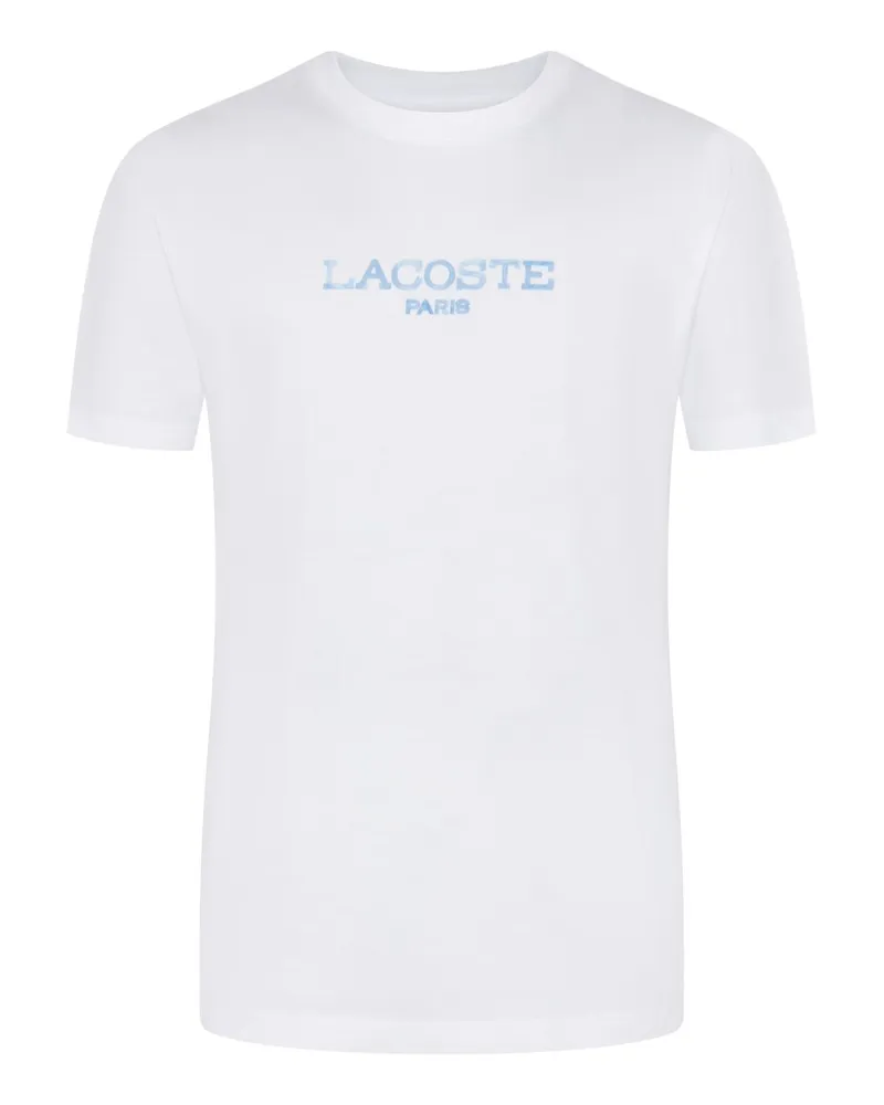 Lacoste Softes T-Shirt aus Baumwolle mit Label-Schriftzug in Weiß