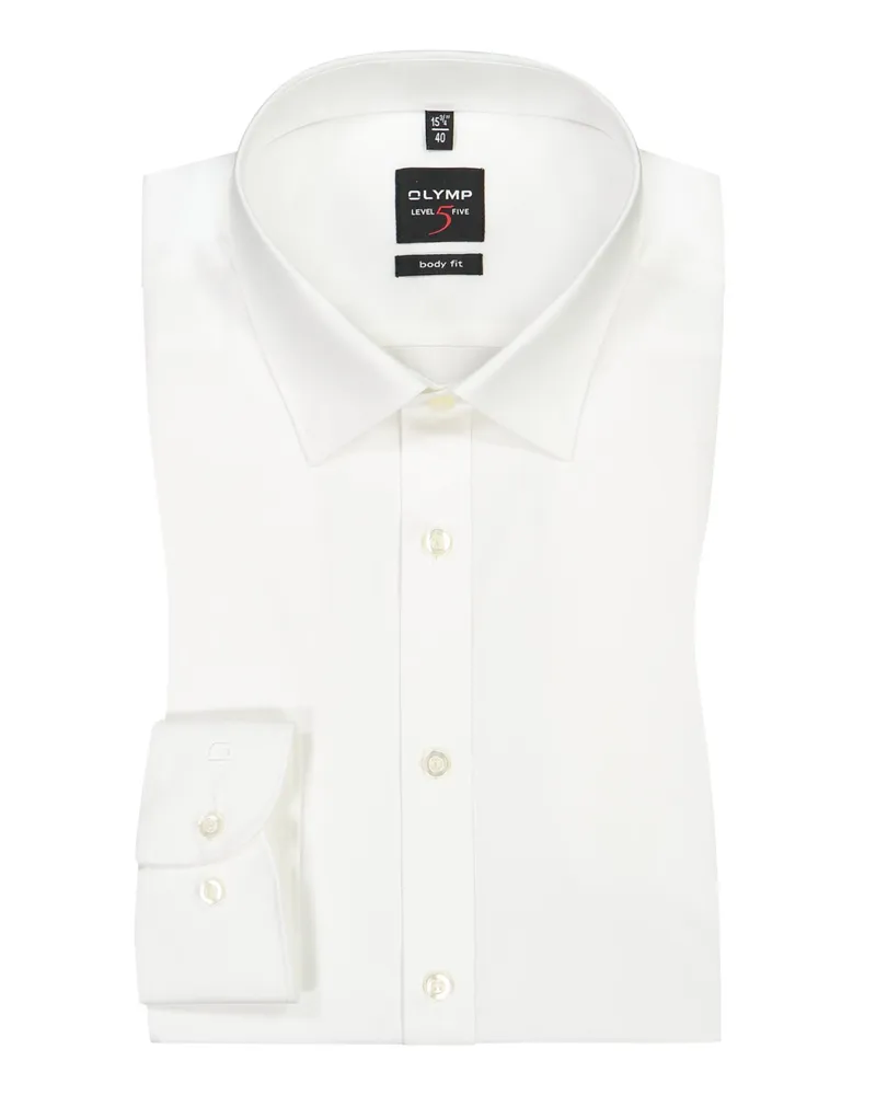 Olymp Level Five Body Fit, Oberhemd in Offwhite