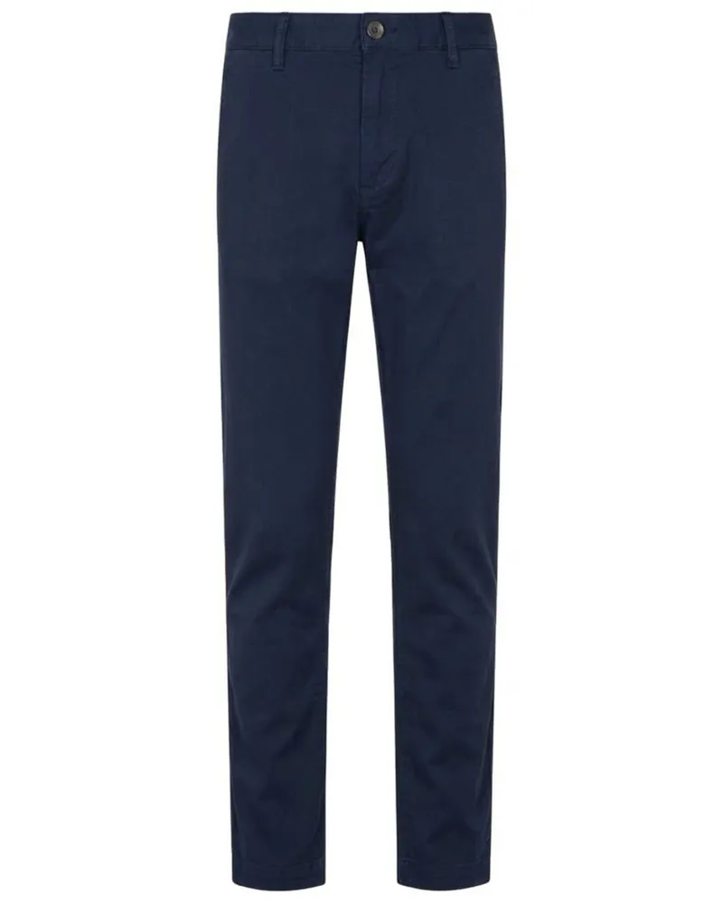Alberto Premium-Chino Lou mit Twill-Textur, Regular in Marine