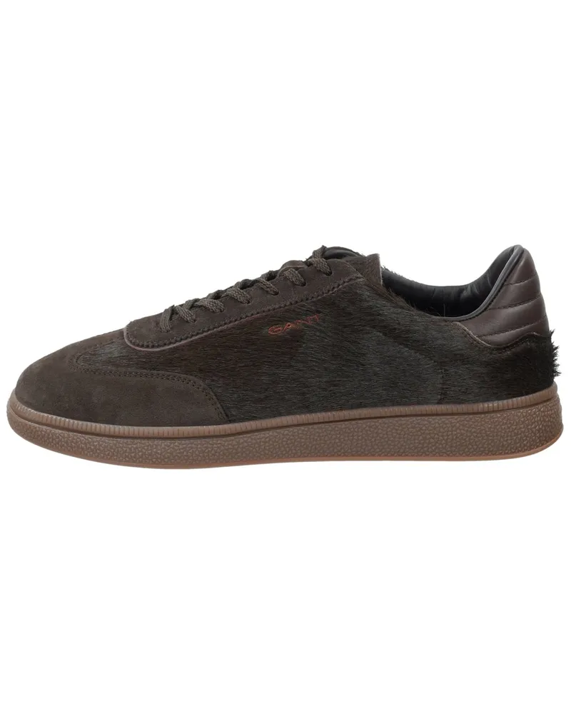 Gant Low Top Sneaker aus einem Materialmix in Dunkelbraun