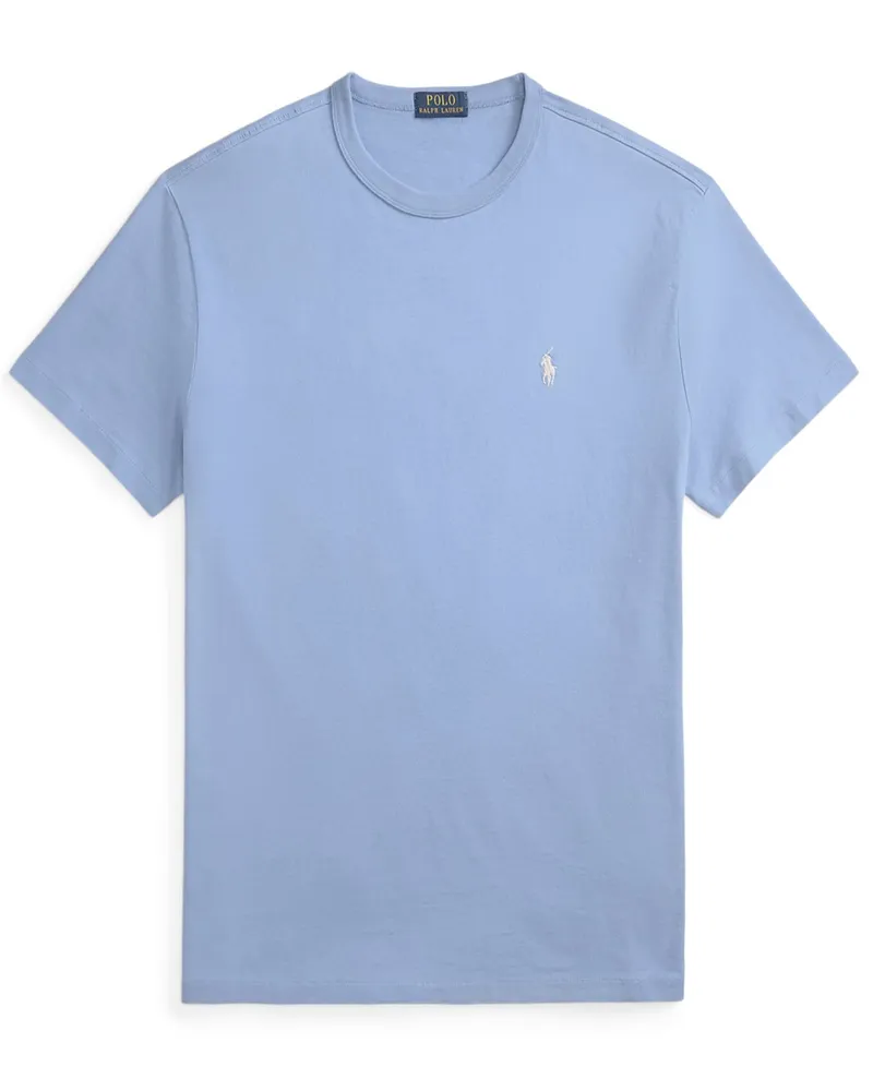 Ralph Lauren T-Shirt aus Baumwolle mit Logo-Aufnäher, Classic Fit in Hellblau