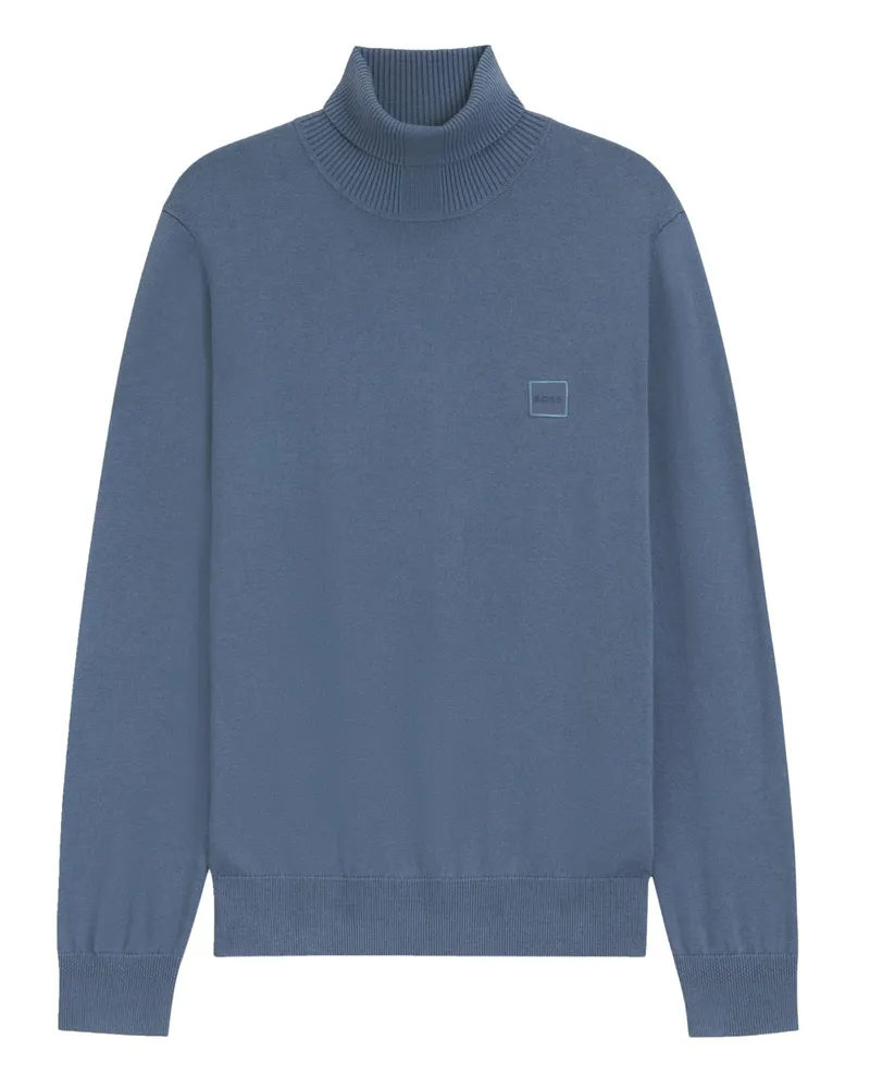 HUGO BOSS Leichter Rollkragenpullover mit Kaschmiranteil in Hellblau