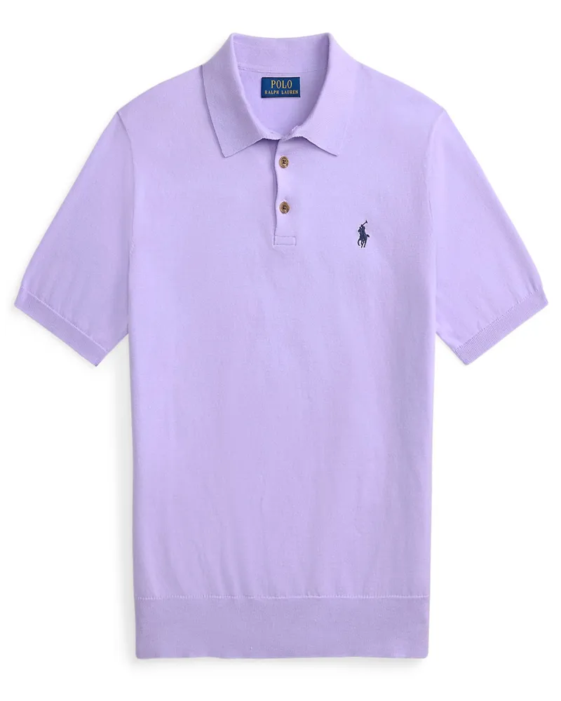 Ralph Lauren Softes Feinstrick-Poloshirt mit Pony-Stickerei in Lila