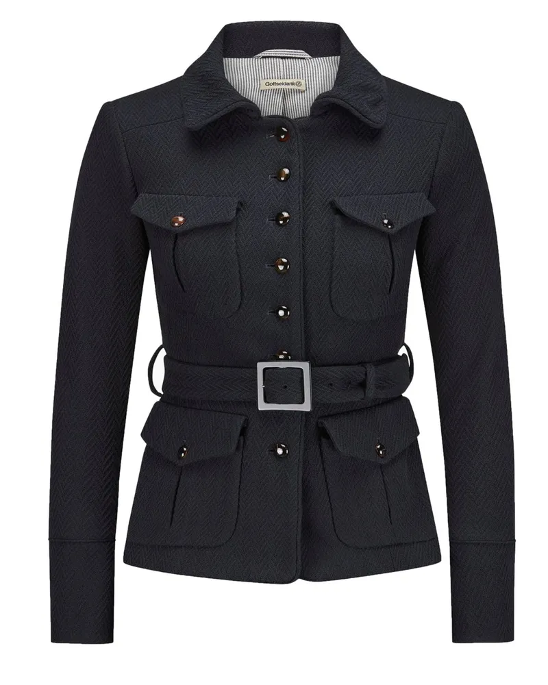 Gottseidank Damen-Trachtenjacke Gloria mit Fischgrät-Webmuster in Marine