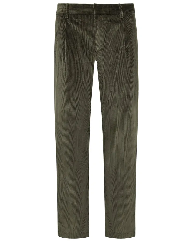 Roy Robson Softe Cordhose mit Bundfalte, Slim Fit in Oliv