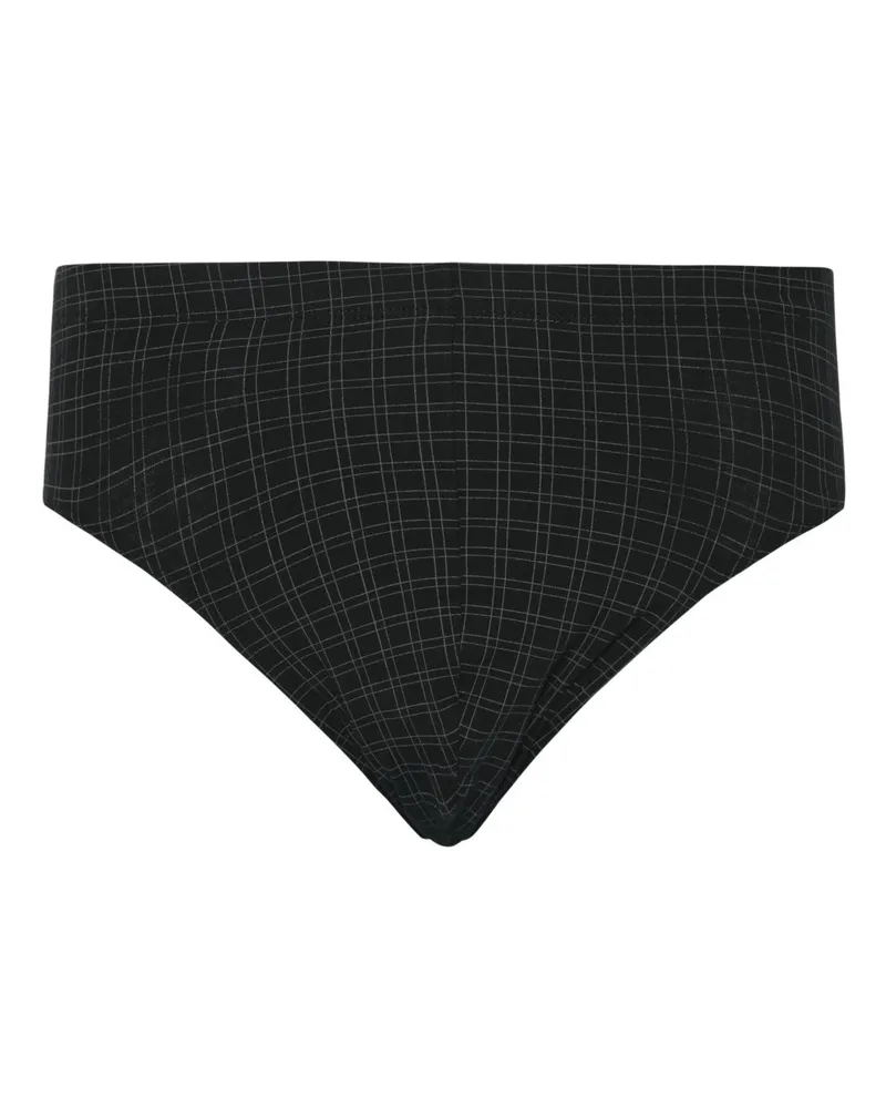 Schiesser Gemusterter Slip aus Bio-Baumwolle mit Stretchanteil in Schwarz