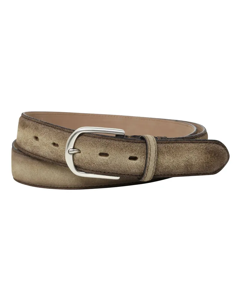 Fausto Colato Handgefertigter Gürtel aus CITES-zertifiziertem Glattleder in Beige