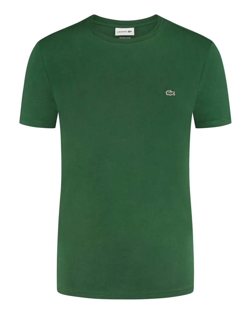 Lacoste T-Shirt aus Pima-Baumwolle mit Logo-Aufnäher in Grün