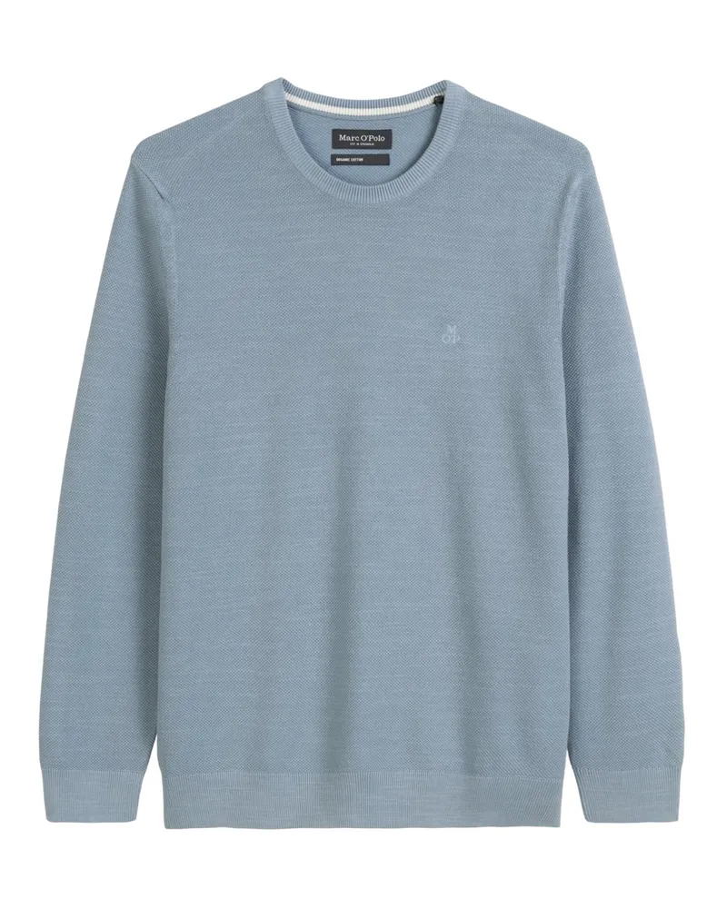Marc O'Polo Pullover aus Baumwollstrick mit Reiskorn-Struktur in Hellblau