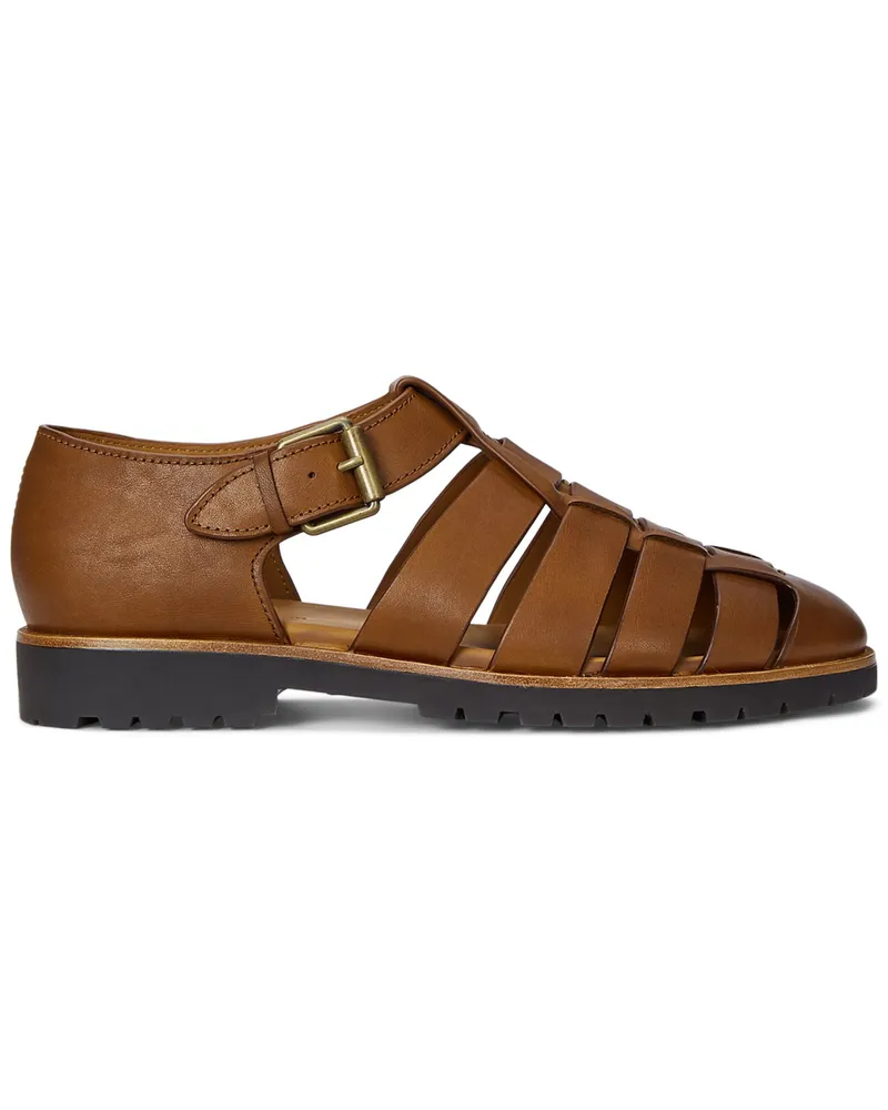 Ralph Lauren Sommerliche Leder-Sandalen mit geschlossener Ferse in Braun