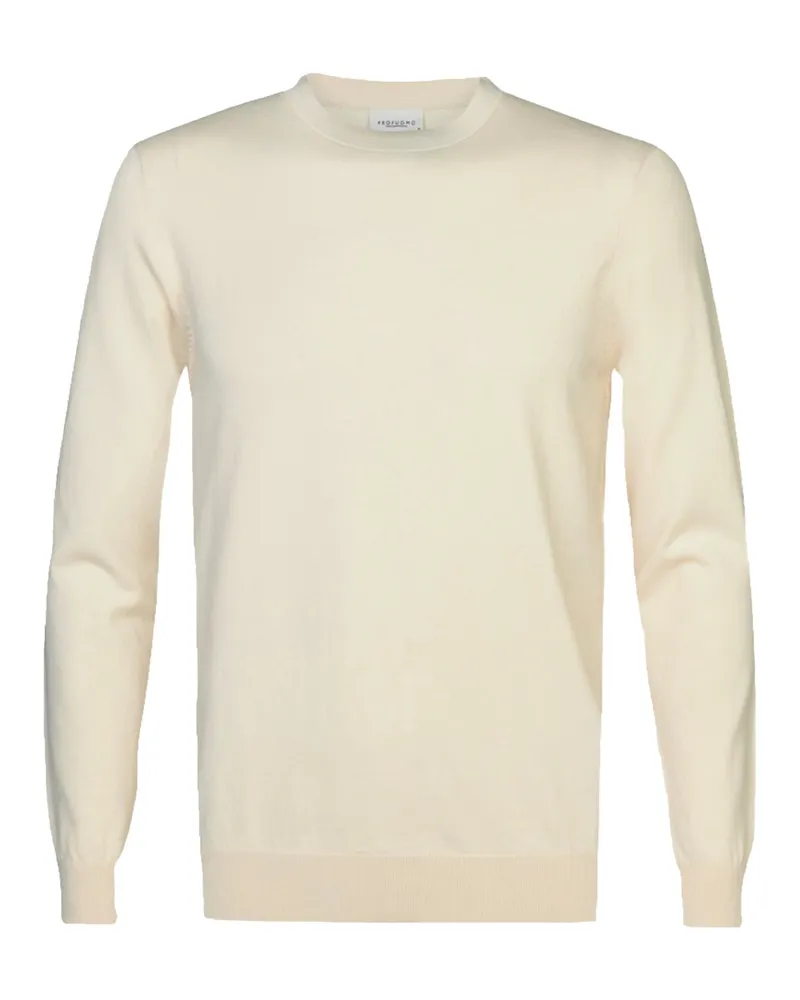 Profuomo Leichter Pullover aus TENCEL™ Lyocell und Seide in Offwhite
