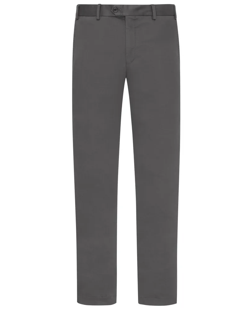 Hiltl Glatte Chino Peaker S aus Supima-Baumwolle, Regular Fit in Anthrazit
