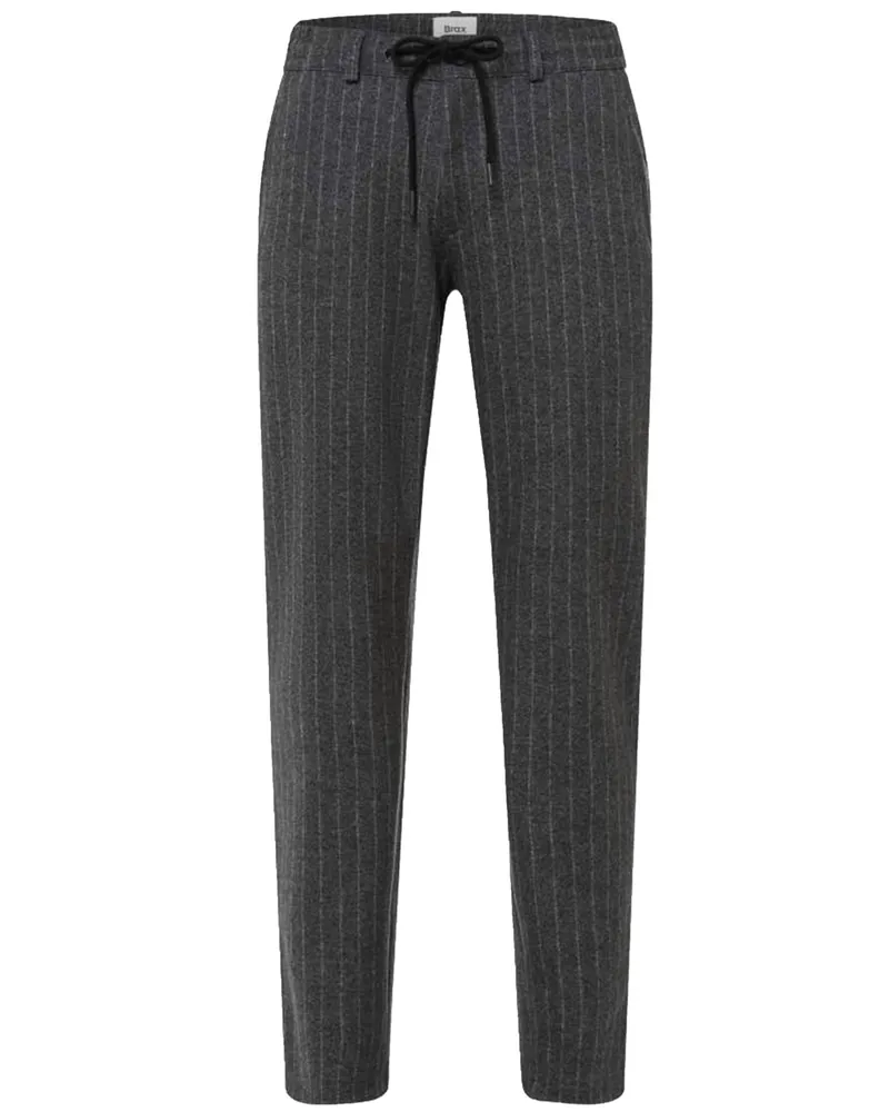 Brax Flanellhose Phil mit Nadelstreifen, Tapered Fit in Anthrazit
