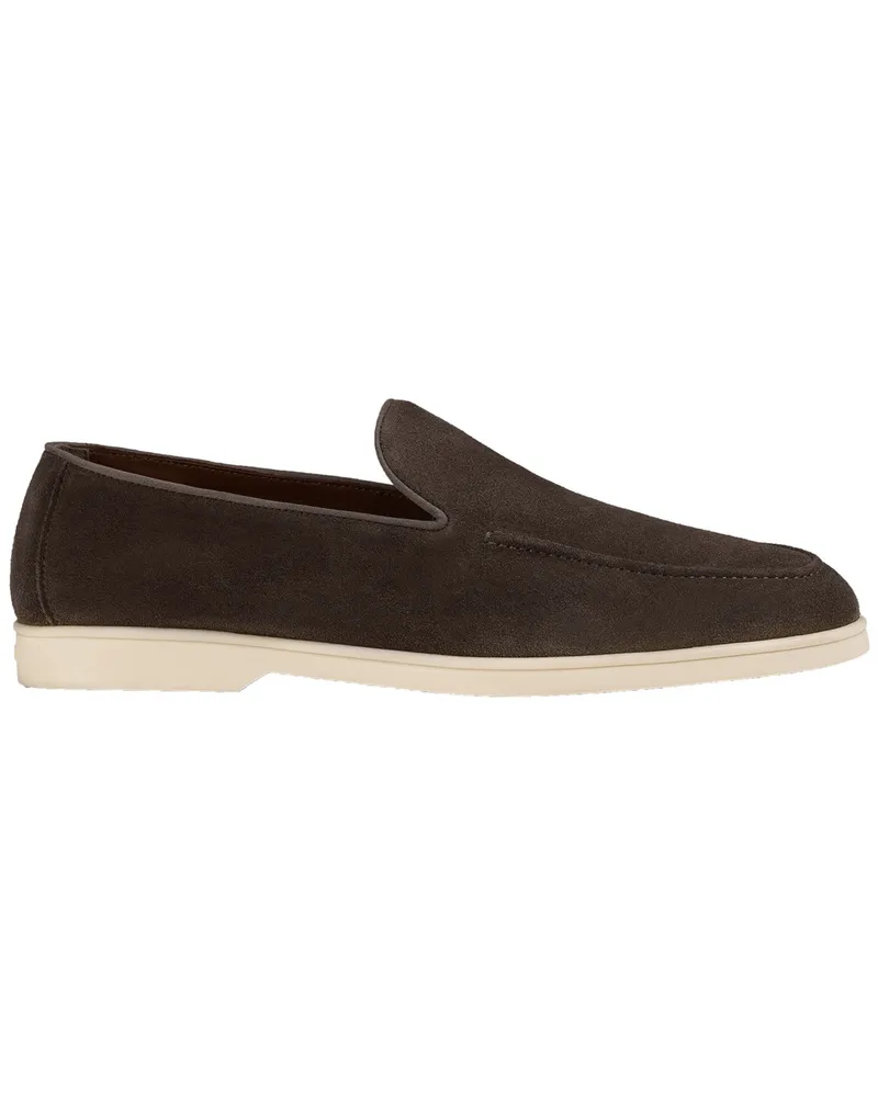 Doucal´s Leichte Slipper Newman aus Veloursleder mit Sneaker-Sohle in Dunkelbraun