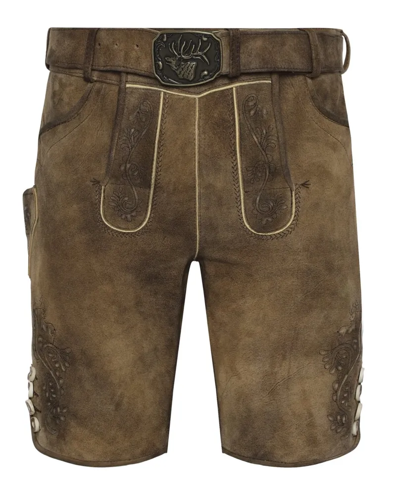 Spieth & Wensky Traditionelle Lederhose aus weichem Ziegenleder in Beige