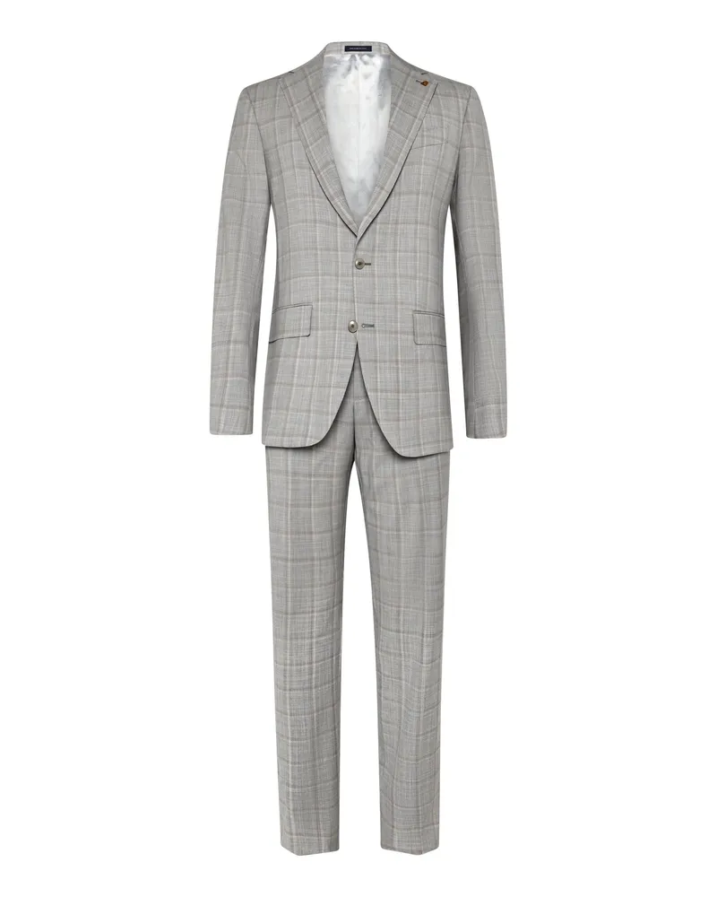 Sartoria Latorre Anzug aus Schurwolle mit Glencheck-Muster in Hellgrau