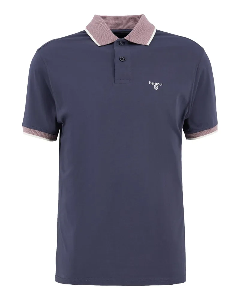 Barbour Leichtes Poloshirt aus Baumwolle mit Kontrastbündchen, Tailored Fit in Marine
