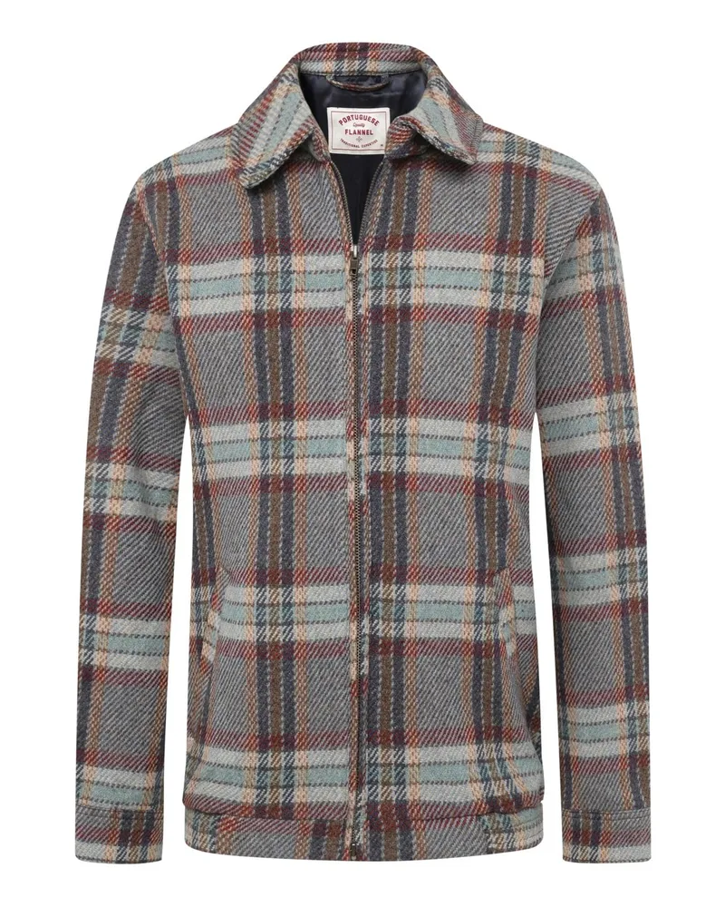 Portuguese Flannel Gefütterte Wolljacke Aurelia mit Karomuster und Zip, Regular in Multicolor