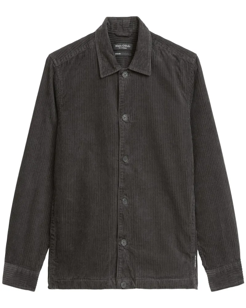 Marc O'Polo Overshirt aus Baumwollcord mit Eingrifftaschen in Grau