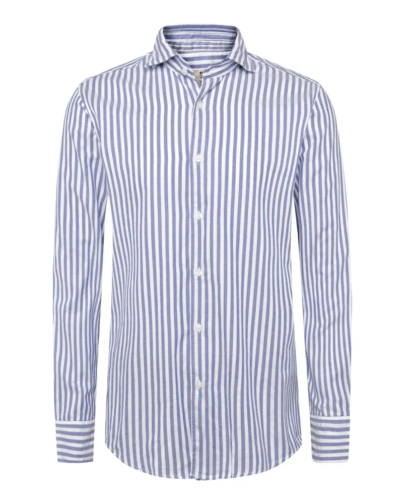 FIL NOIR Baumwollhemd mit Streifen, Slim in Blau