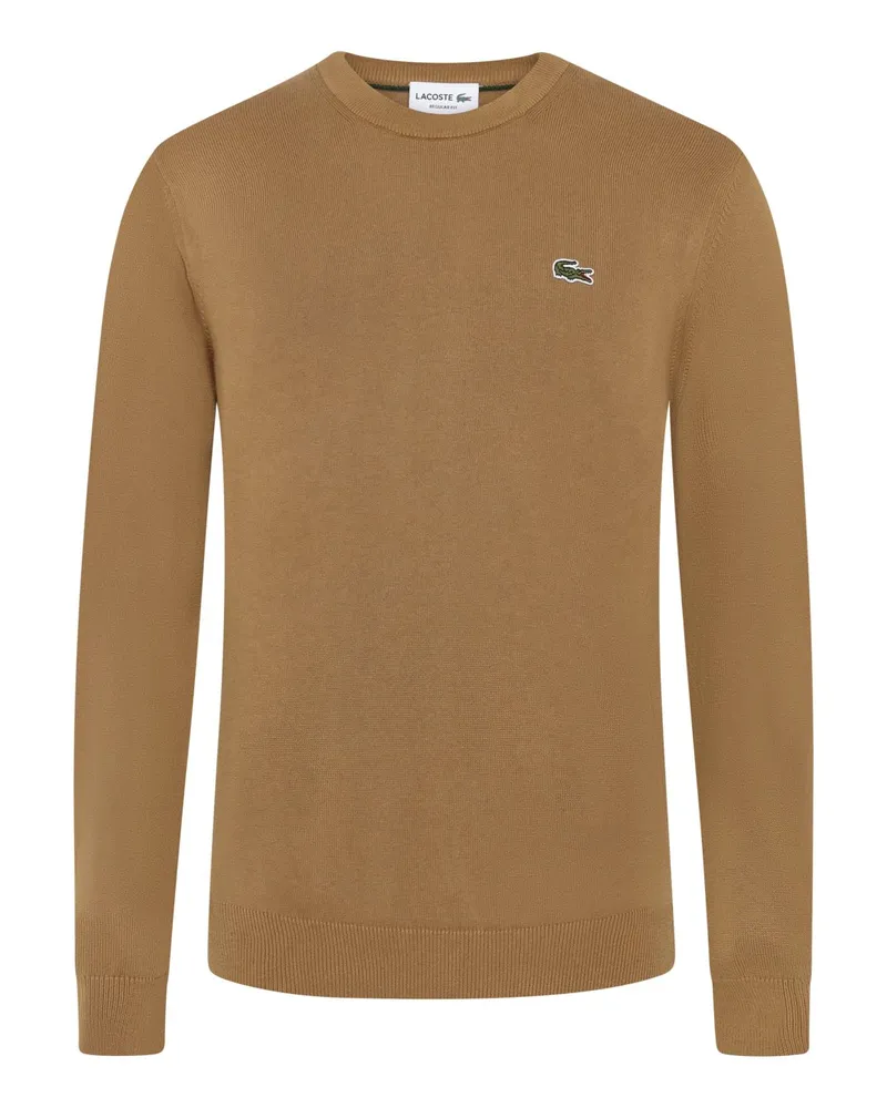 Lacoste Leichter Pullover aus einem Baumwollgemisch in Hellbraun