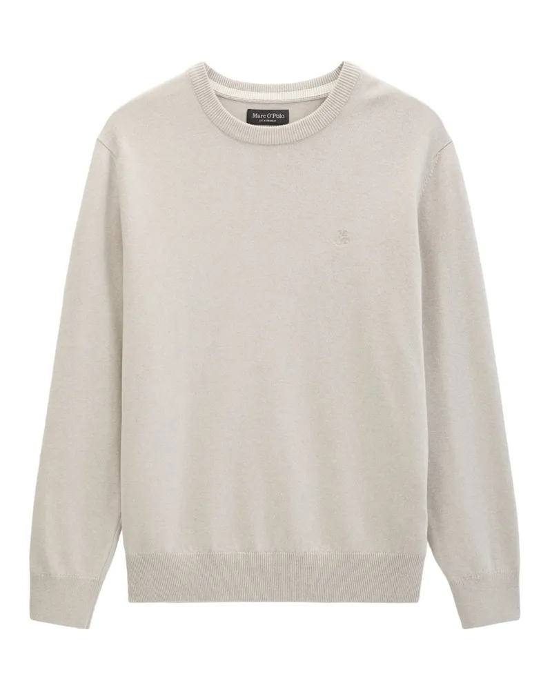 Marc O'Polo Leichter Glattstrick-Pullover aus einem Bio Baumwolle-Schurwollmix, Regular Fit in Beige