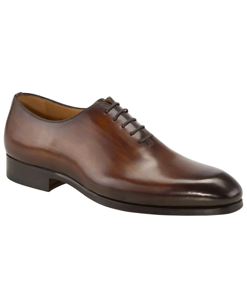 Magnanni Schnürer in Wholecut Oxford-Form aus Glattleder Cognac