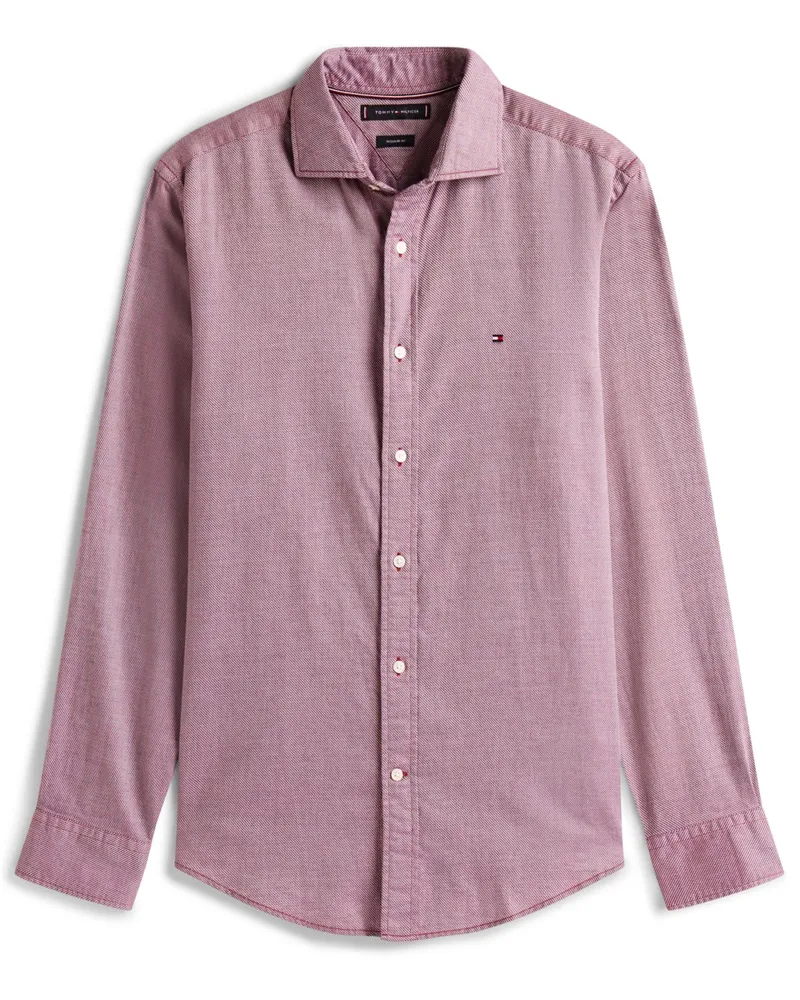 Tommy Hilfiger Leichtes Hemd aus Baumwolle mit Punktmuster, Regular Fit in Rot