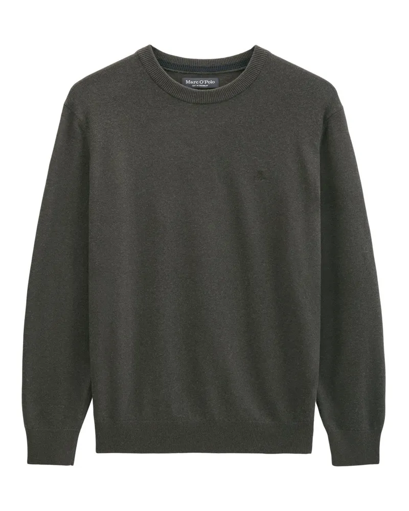 Marc O'Polo Leichter Glattstrick-Pullover aus einem Bio Baumwolle-Schurwollmix, Regular Fit in Oliv