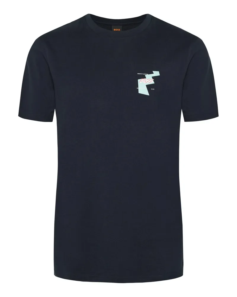 HUGO BOSS Baumwoll-T-Shirt mit rückseitigem Windsurfer-Print in Marine