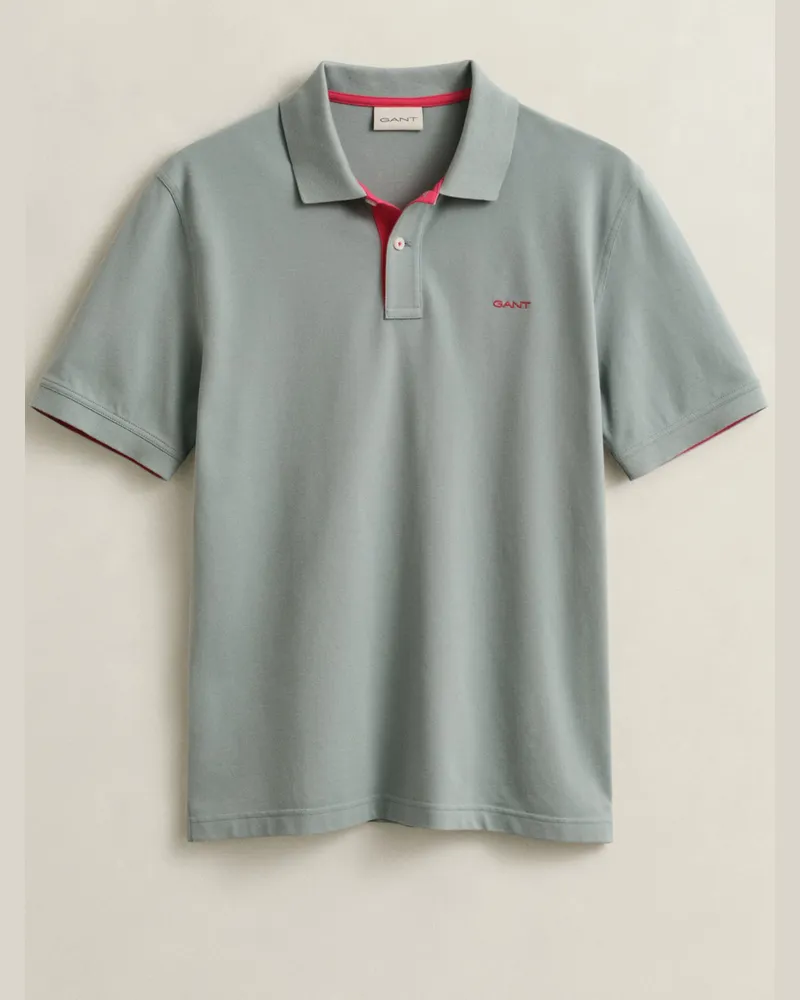 Gant Piqué-Poloshirt mit Stretchanteil und Label-Stickerei, Regular Fit in Hellgrün