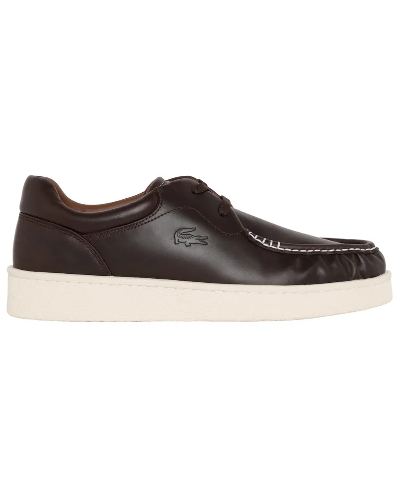 Lacoste Sneaker in Bootsschuhe-Optik aus Glattleder mit Krokodil-Gravur in Schwarz