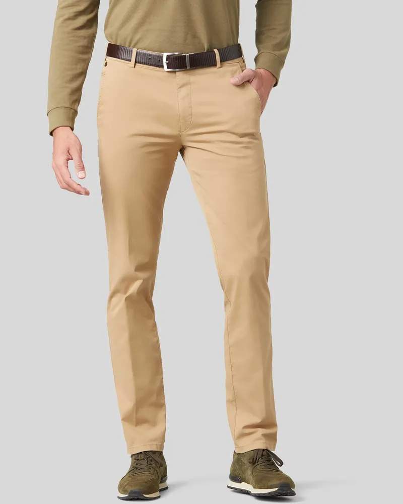 Meyer Hosen Chino mit Baumwolle und TENCEL™, Modern Fit in Sand