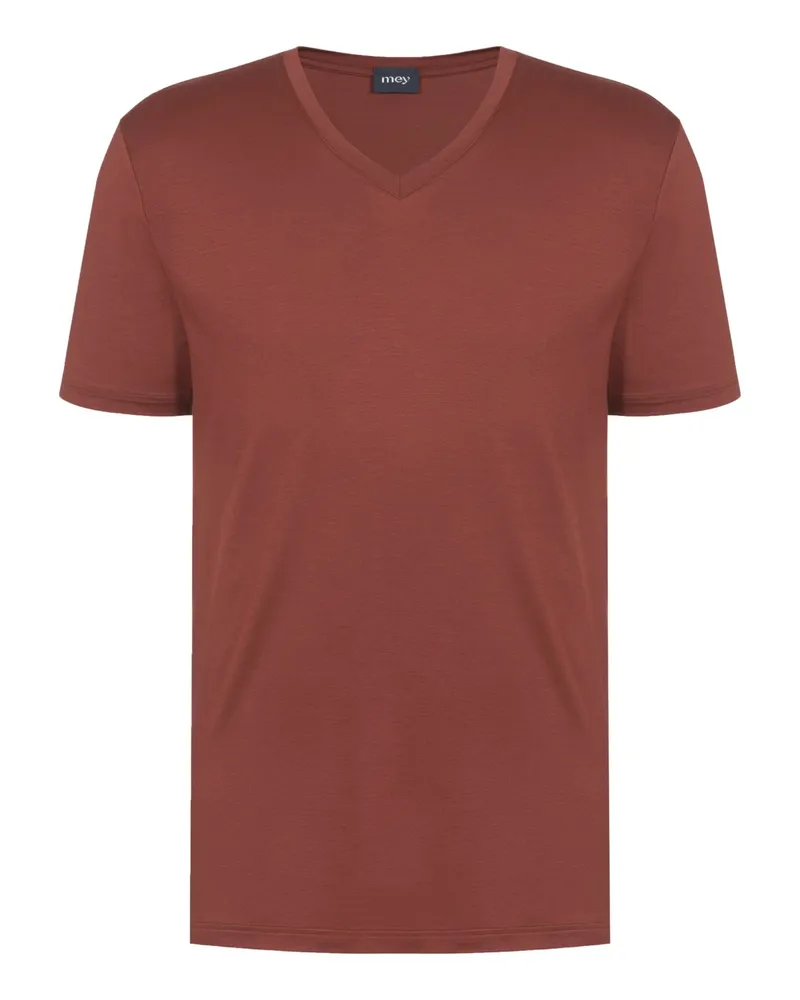 Mey Homewear-T-Shirt aus Modal mit Stretch und V-Ausschnitt in Orange