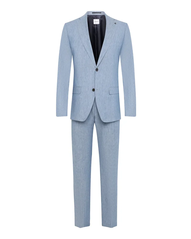 Roy Robson Einreihiger Anzug aus Leinen mit fallendem Reverskragen in Hellblau