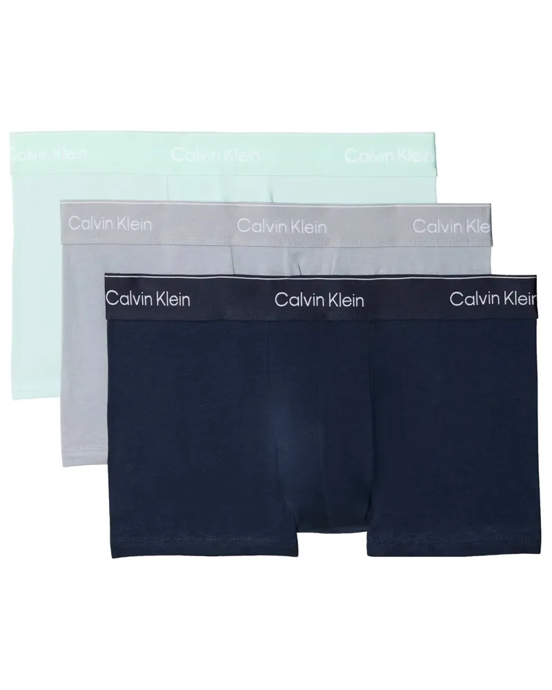 Calvin Klein 3er Pack Low Rise Boxertrunks mit Label-Bund in Mint