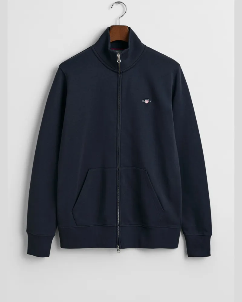 Gant Stehkragen-Sweatjacke mit Logo-Stickerei in Marine
