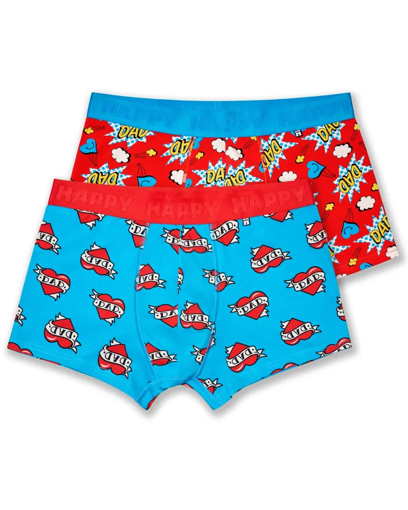 Happy Socks 2er-Pack Jersey-Trunks mit Super Dad Motiven in Hellblau