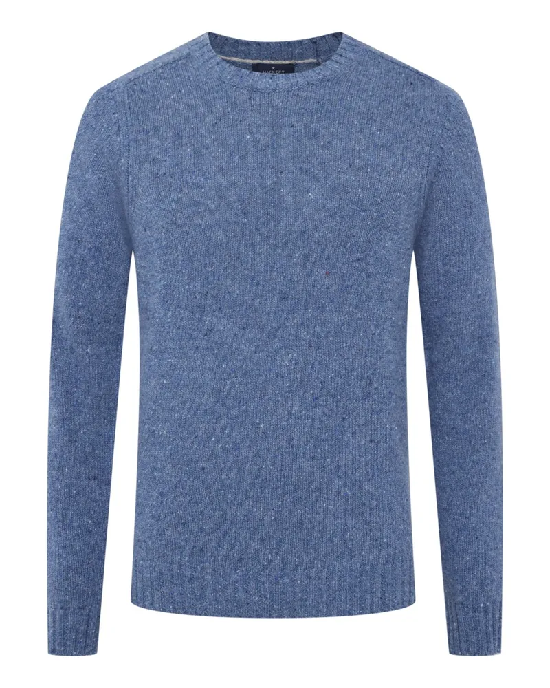 Hackett Softer Rundhalspullover aus Merinowolle in Mittelblau