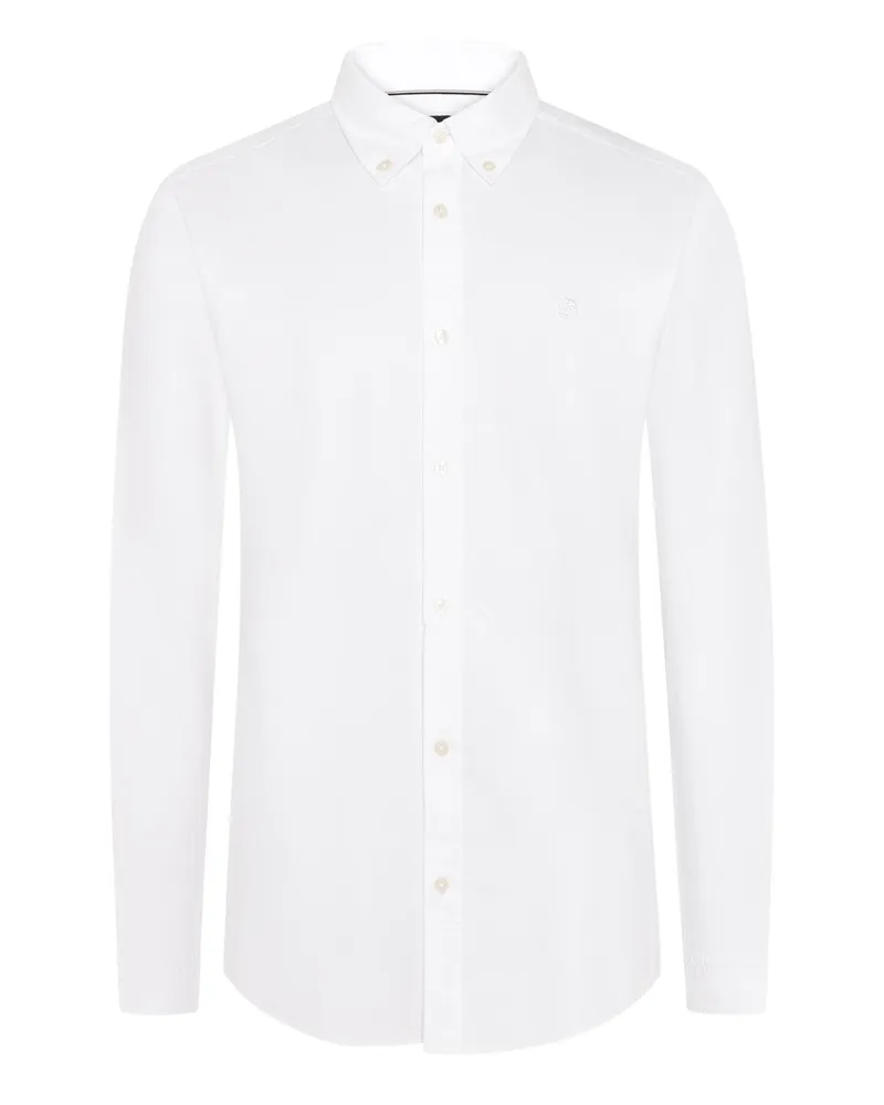 HUGO BOSS Unifarbenes Business-Hemd mit Button-Down-Kragen in Weiß