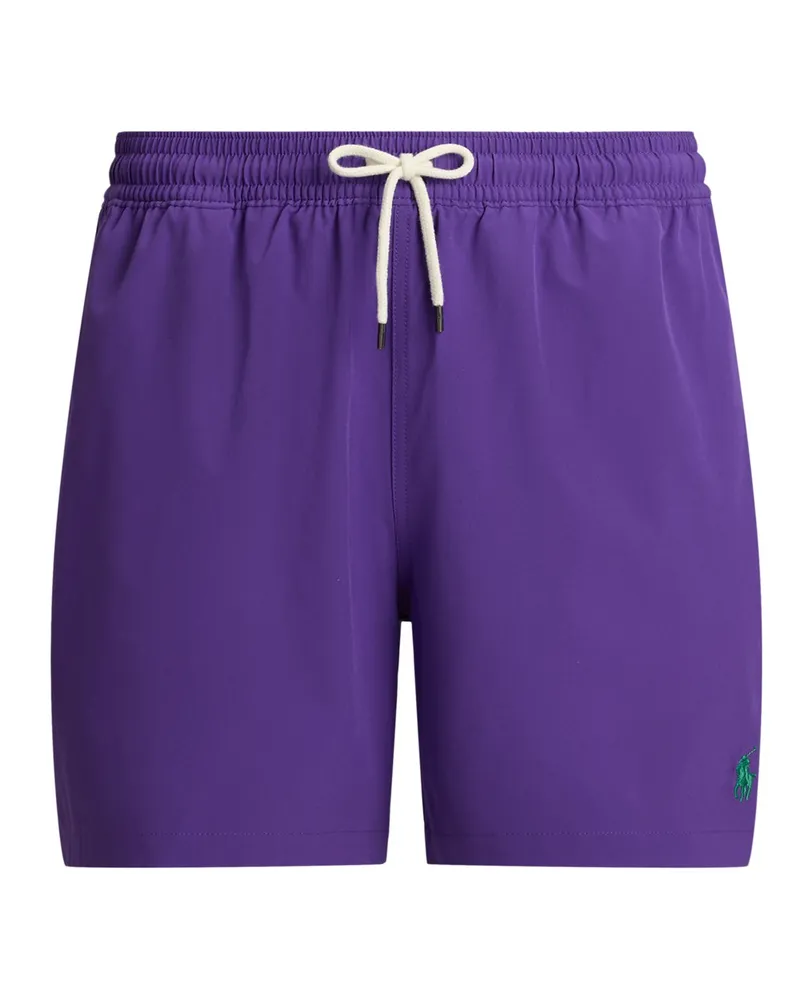 Ralph Lauren Glatte Badehose in Stretch-Qualität mit kleiner Pony-Stickerei in Lila