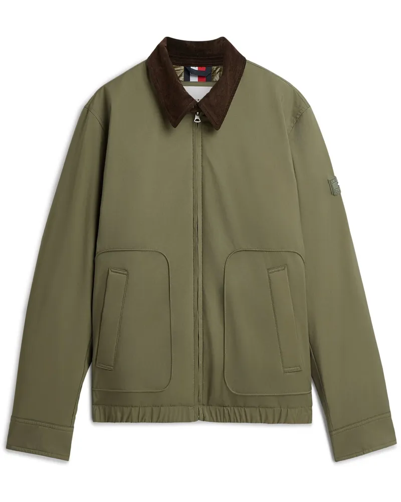 Tommy Hilfiger Leicht wattierte Harrington-Jacke mit Cordkragen in Oliv