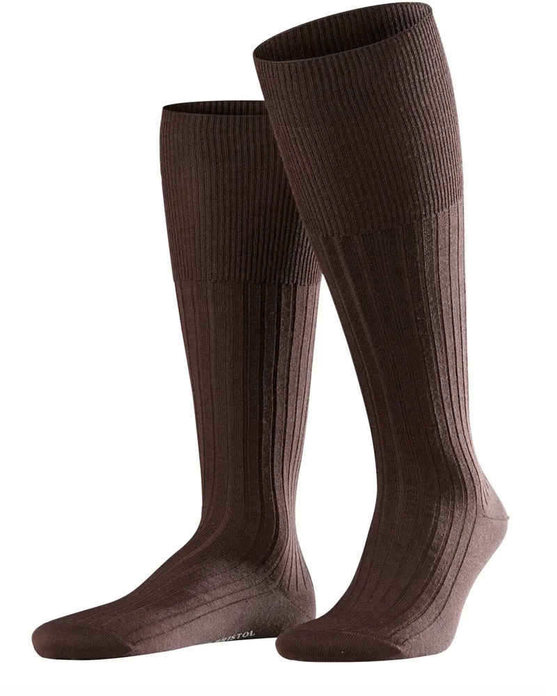 Falke Kniestrümpfe mit Rippenmuster, Bristol in Braun